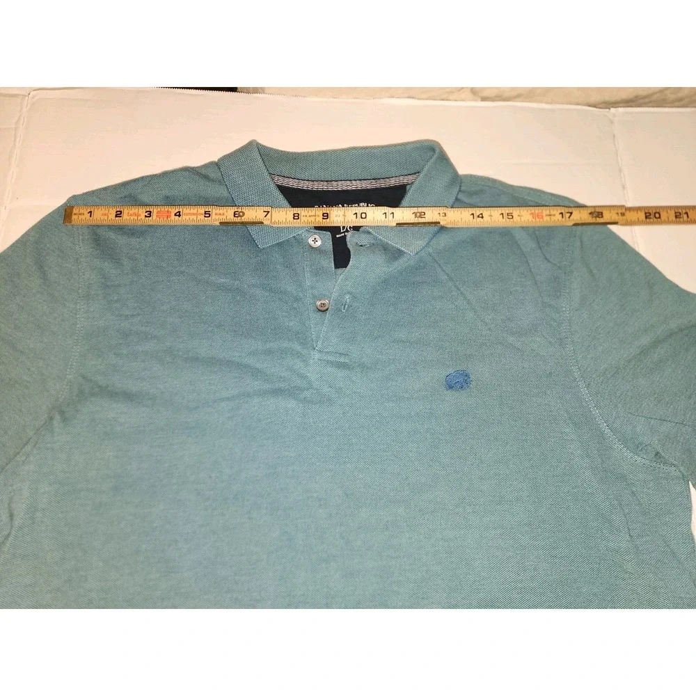 Banana Republic Pique Polo Shirt Large Organic Cotton Light Green Short Sleeve